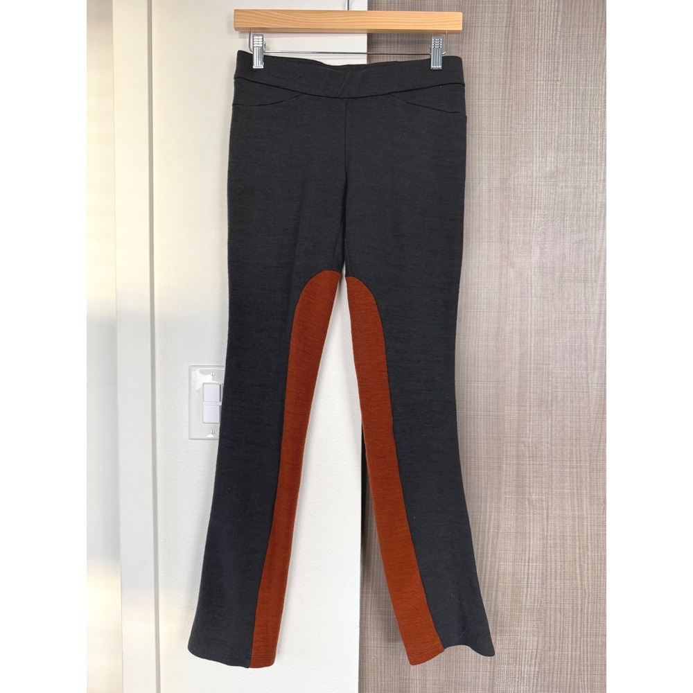 Ibex‎ Grey Orange Merino Wool Pull On Pants Leggings Stretch Size Small